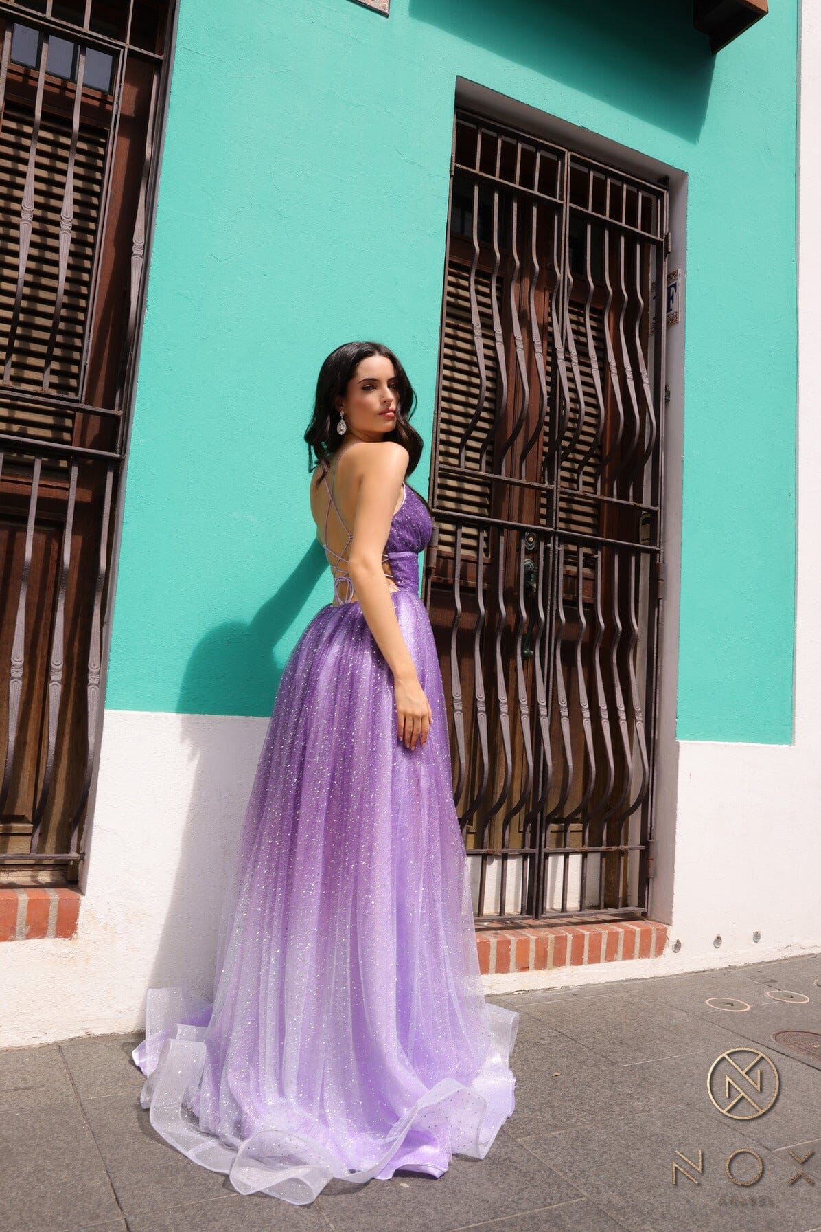 V line jacquard dress | ANDRESD