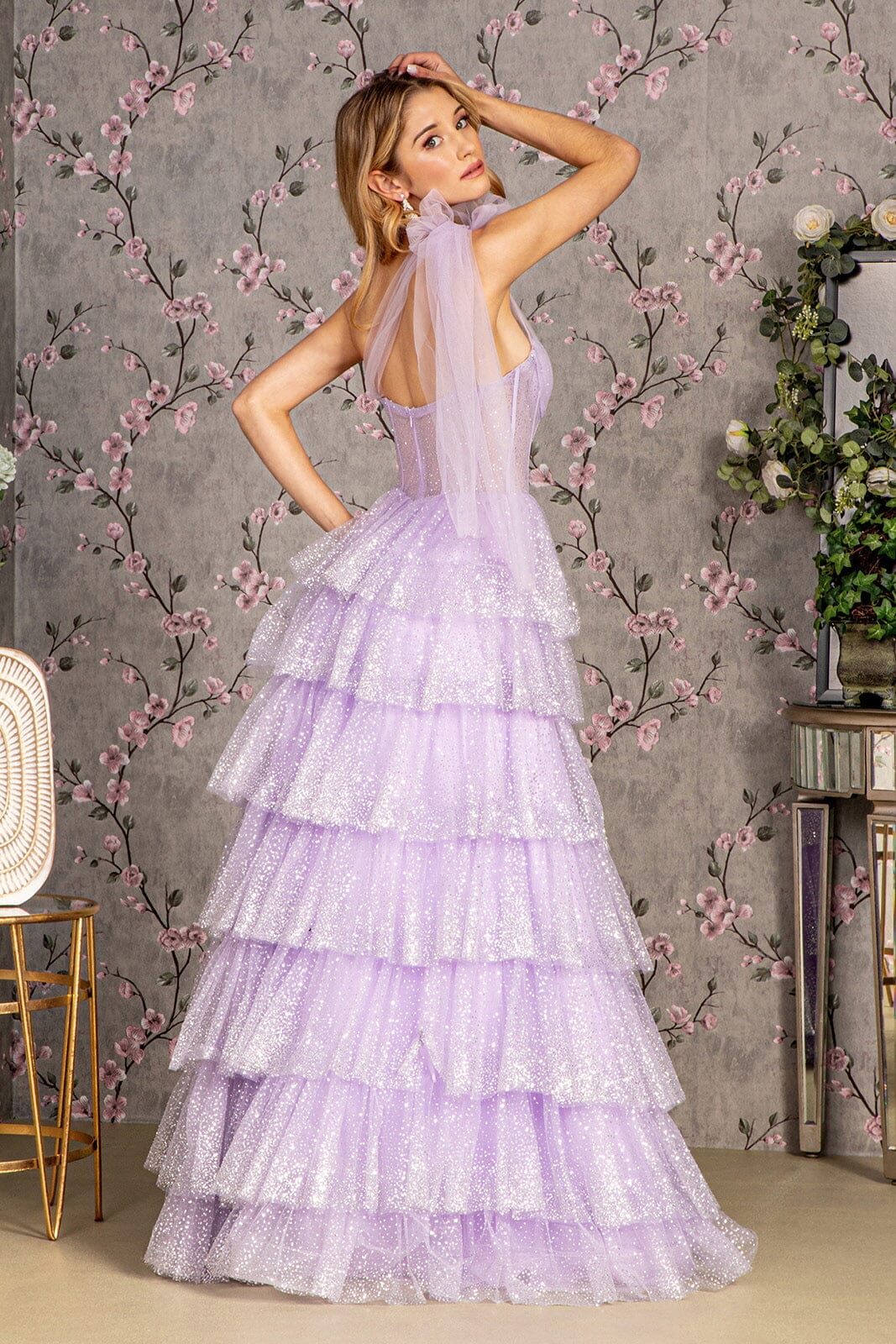 one shoulder tiered ruffle dress Kenny One Shoulder Tiered Maxi Dress Blue