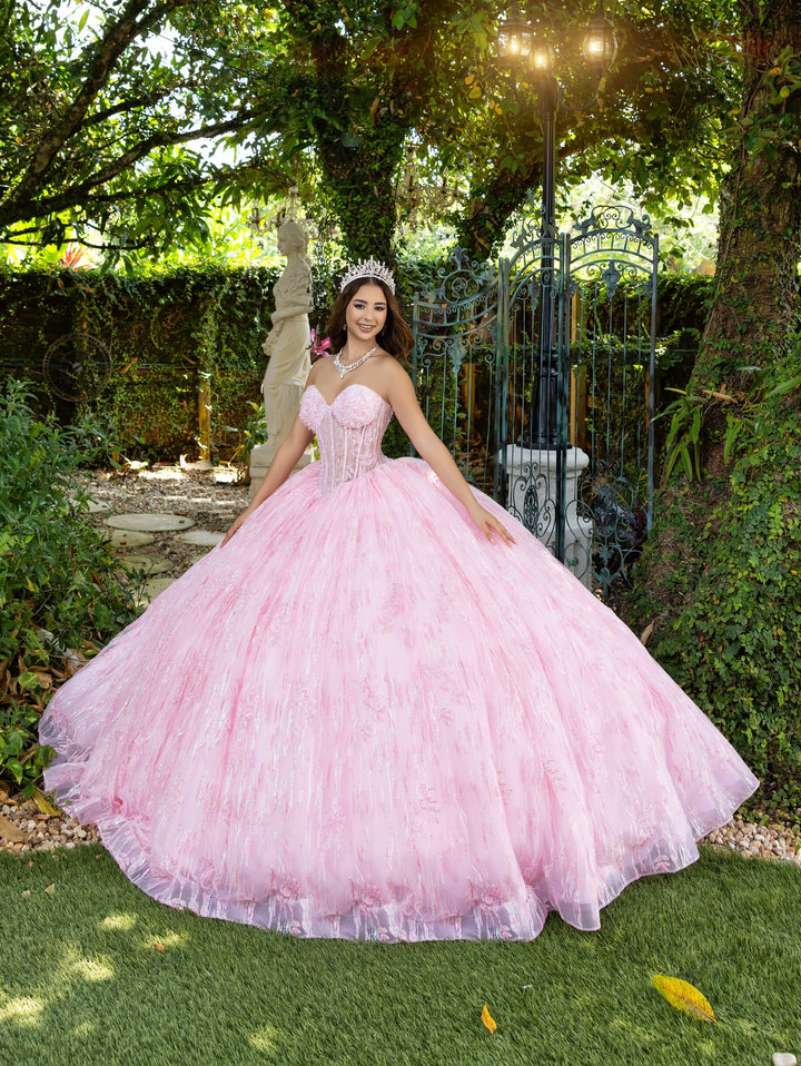 Glitter Strapless Ball Gown by LizLuo Fiesta 56528