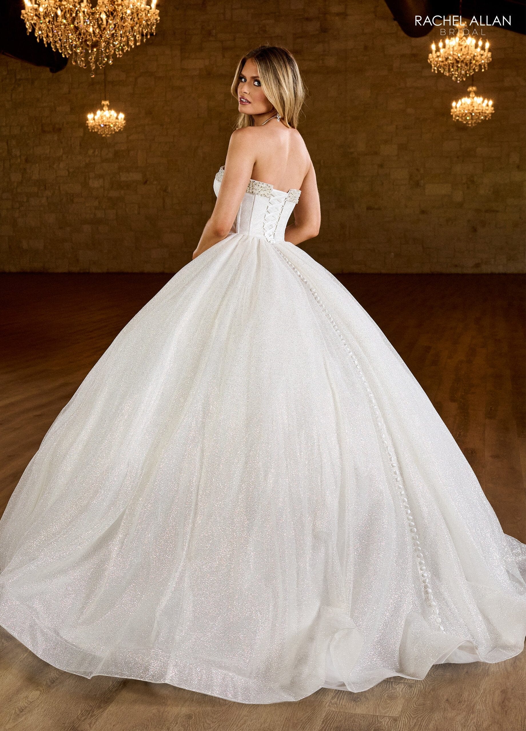 Glitter Strapless Wedding Gown by Rachel Allan RB6149 – ABC