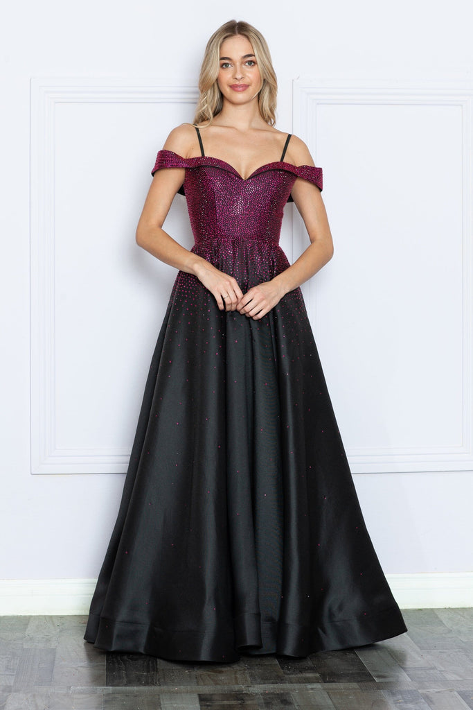 Black stylish Side Slit Gown - 231P0031