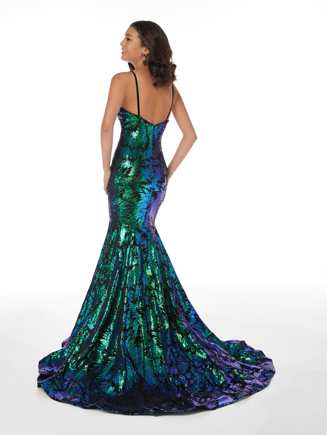 Iridescent Sequin Print Mermaid Dress by Studio 17 12852
