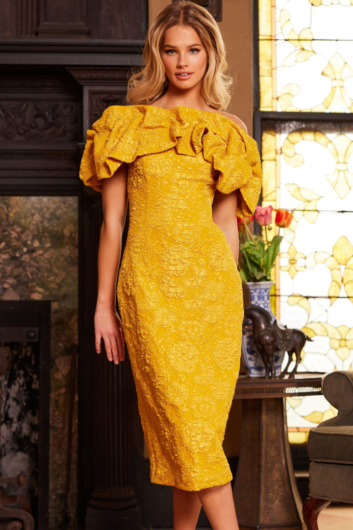 Jacquard Short Off Shoulder Dress by Jovani 23848