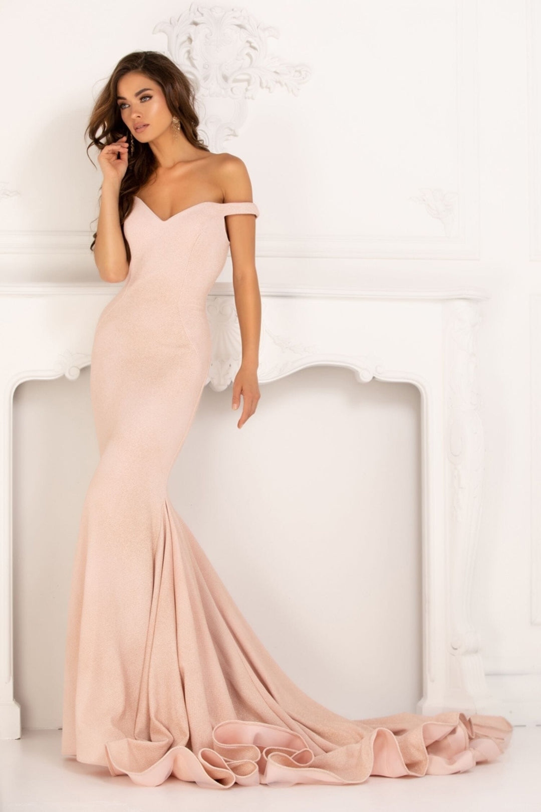 Jersey Off Shoulder Mermaid Dress by Lucci Lu 28068 ABC Fashion Jersey Off Shoulder Mermaid Dress by Lucci Lu 28068 ABC Fashion