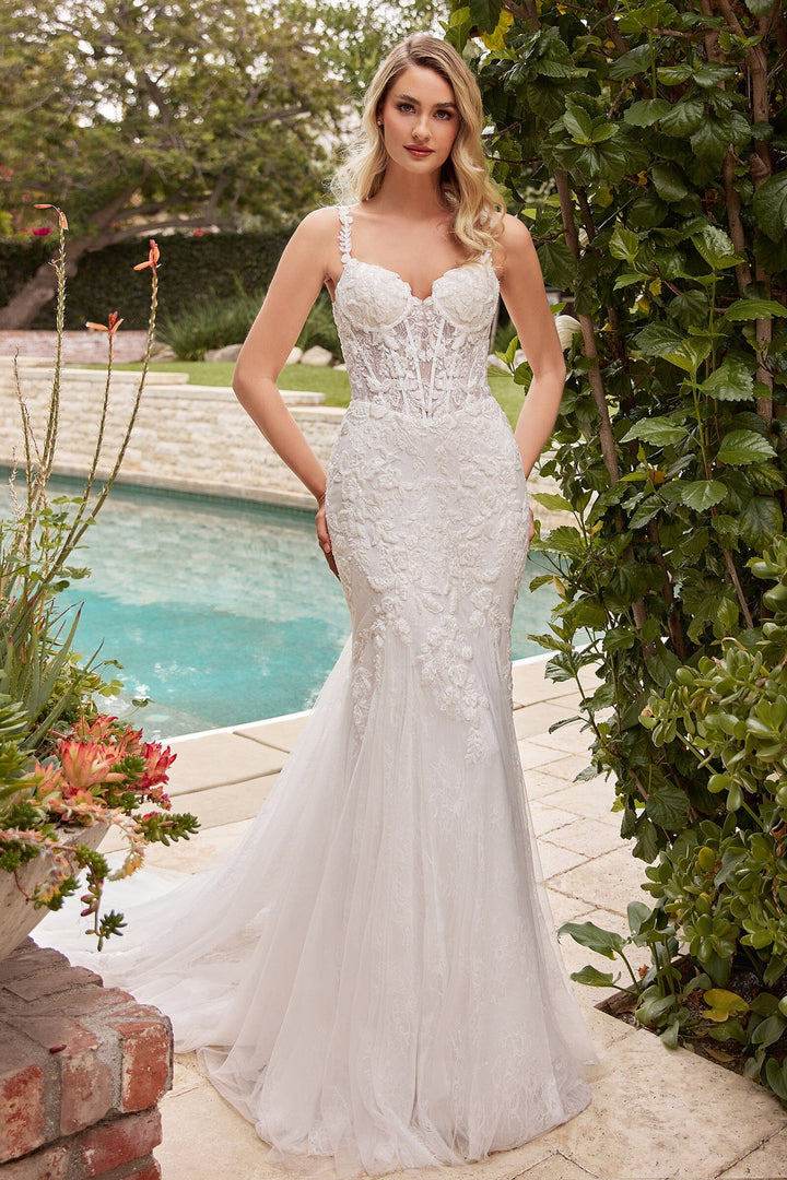 Lace Applique Mermaid Wedding Dress by Ladivine CDS432W