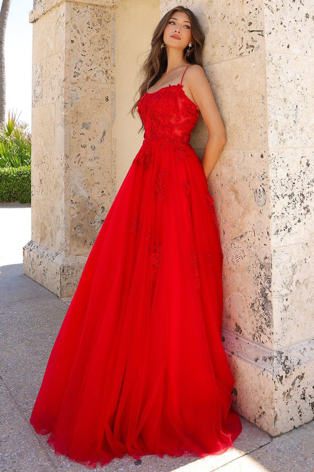 Lace Applique Sleeveless Gown by Amelia Couture 7035 16 / Turquoise Lace Applique Sleeveless Gown by Amelia Couture 7035 16 / Turquoise