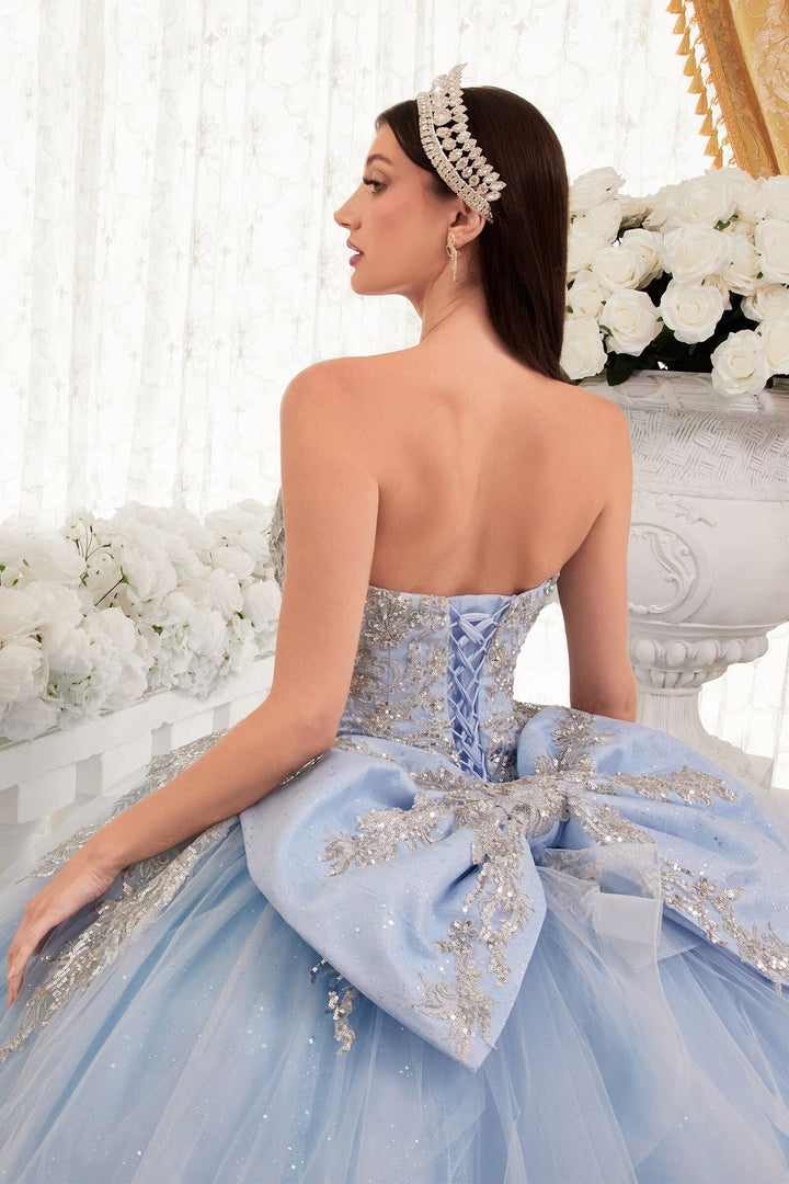 Lace Applique Strapless Ball Gown by Ladivine 15715