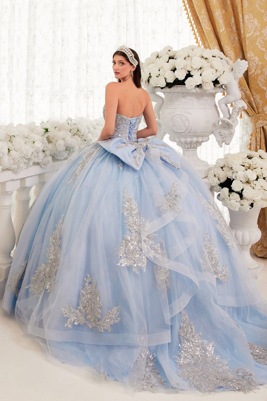 Lace Applique Strapless Ball Gown by Ladivine 15715 ABC Fashion Lace Applique Strapless Ball Gown by Ladivine 15715 ABC Fashion