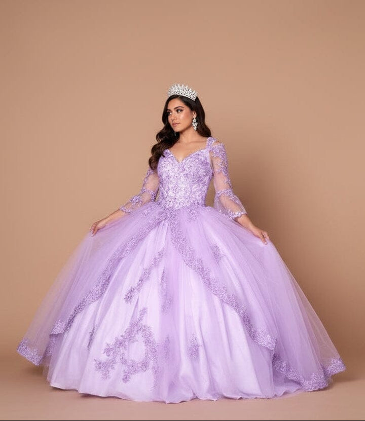 Lace Bell Sleeve Quinceanera Dress by Calla KY-70029