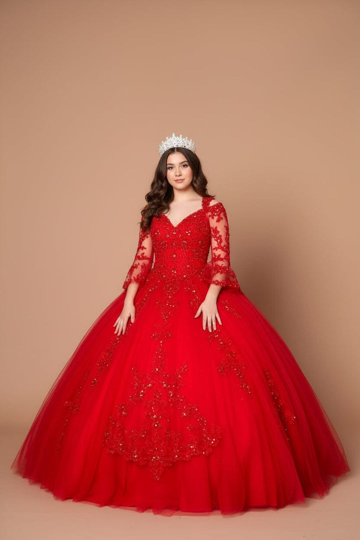 Lace Bell Sleeve Quinceanera Dress by Calla KY-70029