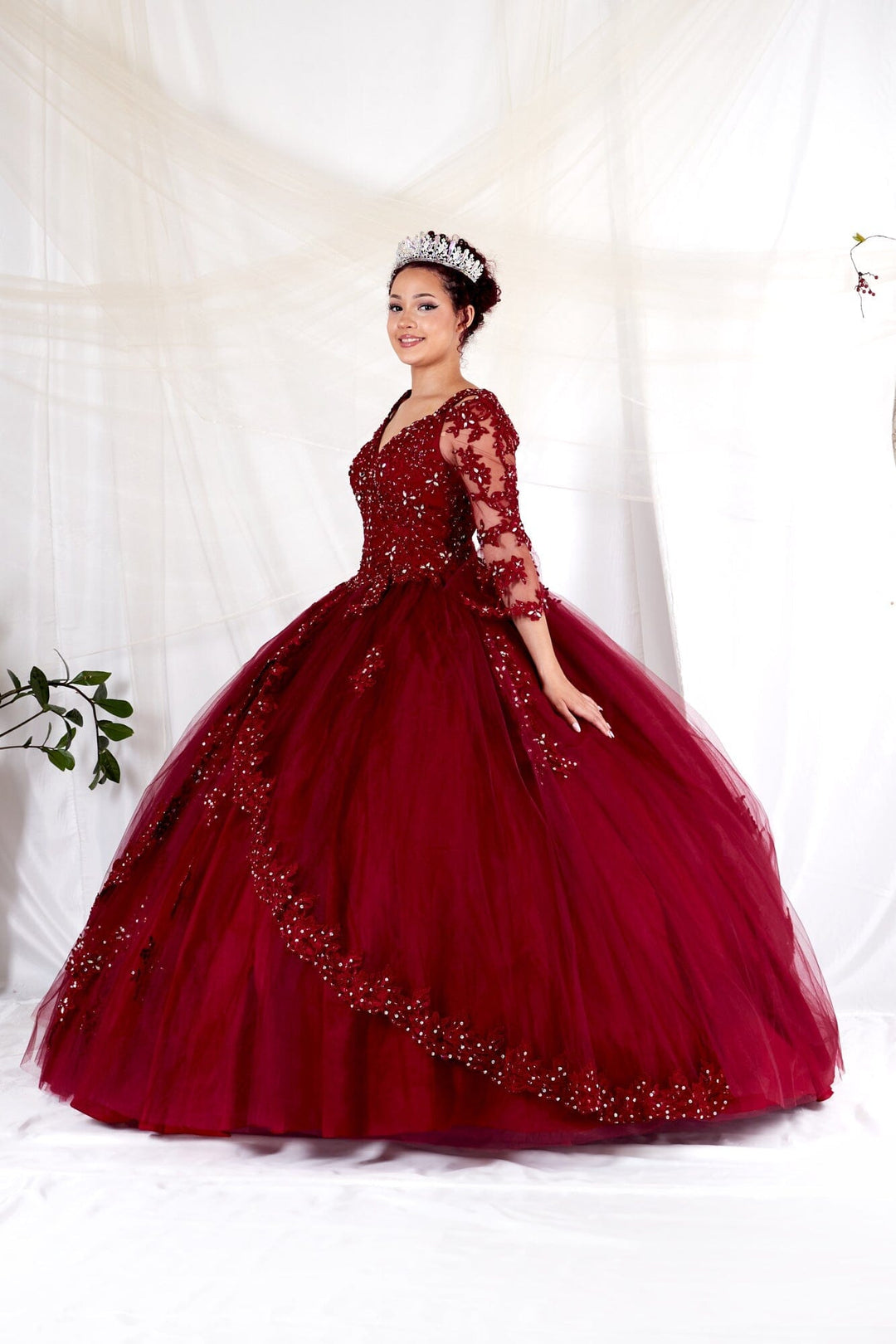 Lace Bell Sleeve Quinceanera Dress by Calla KY-70029