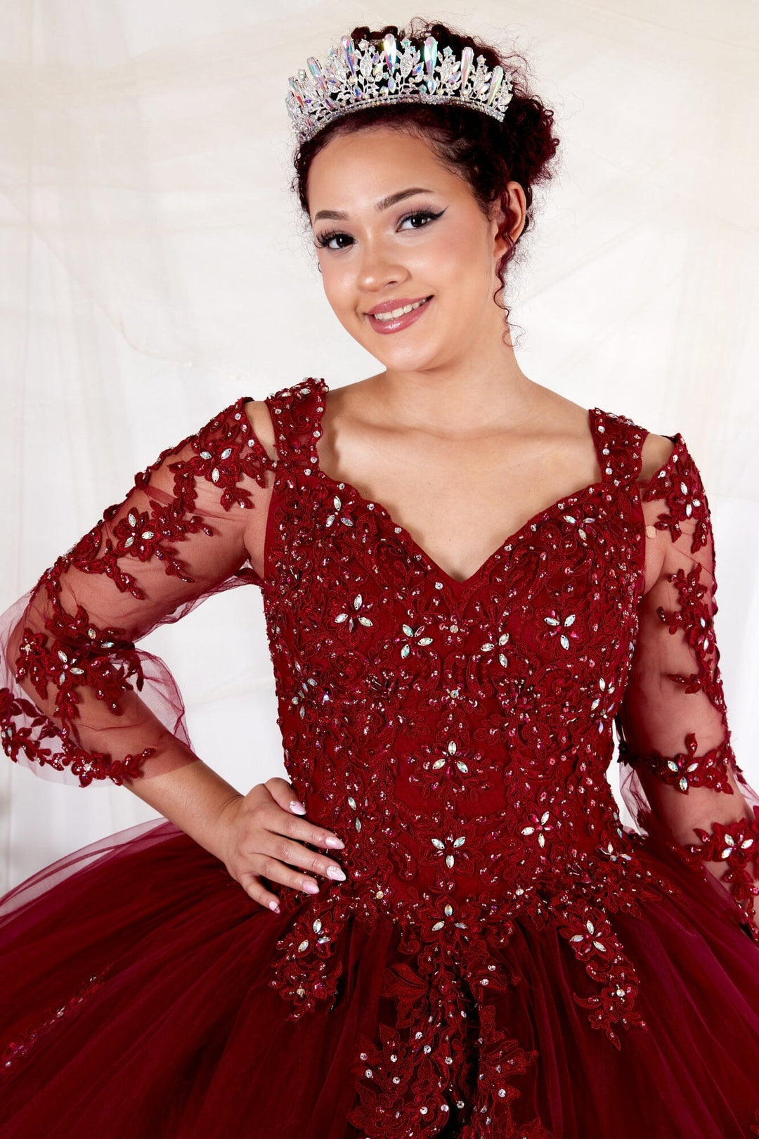 Lace Bell Sleeve Quinceanera Dress by Calla KY-70029