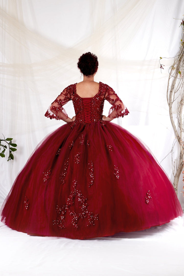 Lace Bell Sleeve Quinceanera Dress by Calla KY-70029