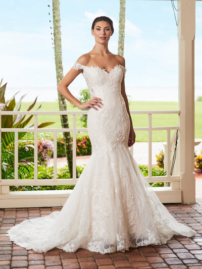Lace Off Shoulder Bridal Gown by Adrianna Papell 31223