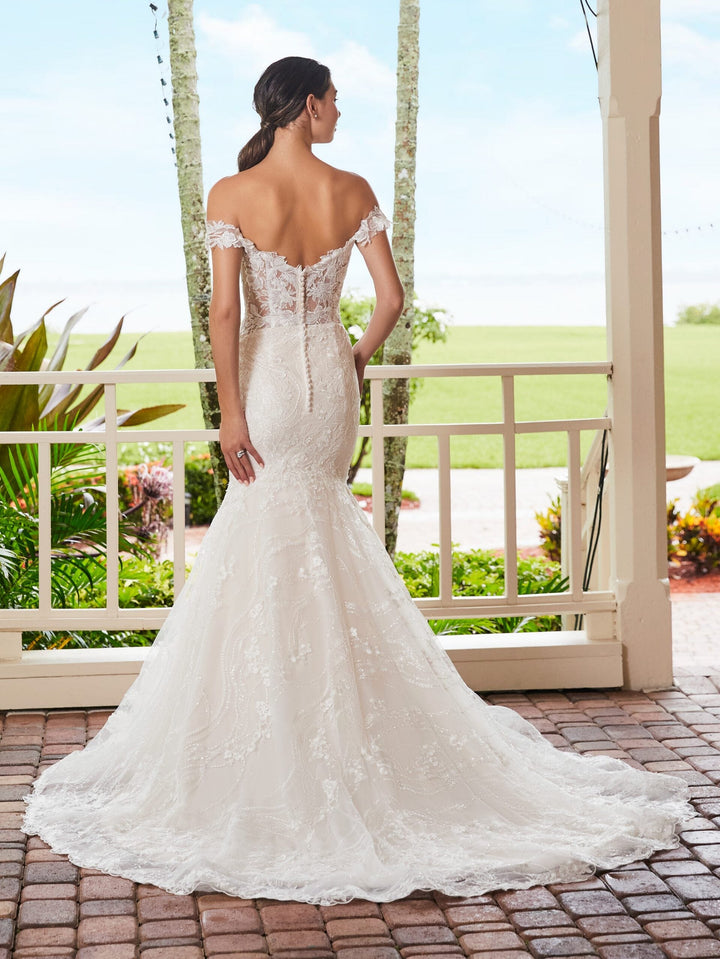 Lace Off Shoulder Bridal Gown by Adrianna Papell 31223