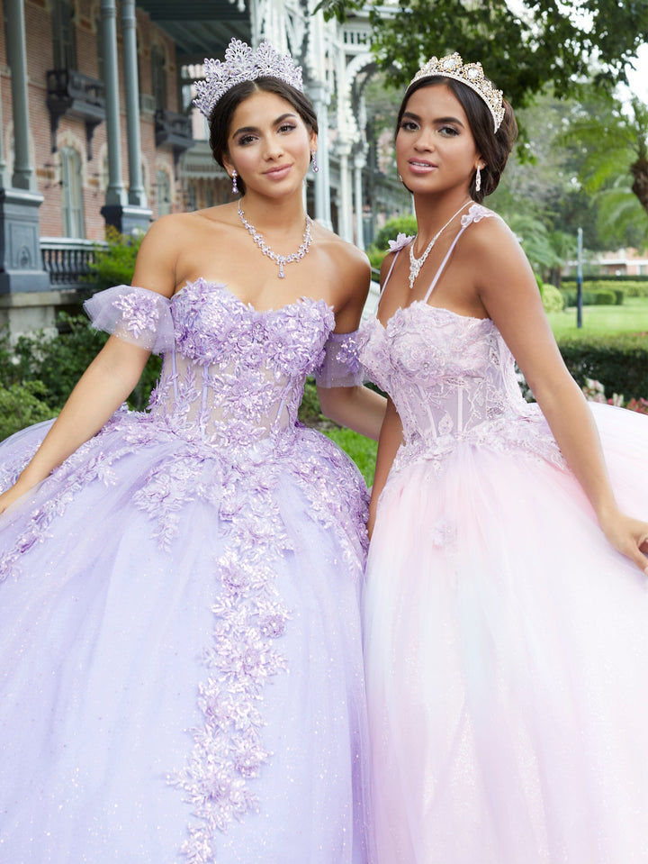 Lace Sheer Corset Quinceanera Dress by Fiesta Gowns 56469