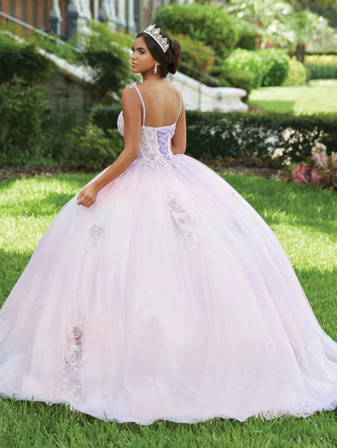 Lace Sheer Corset Quinceanera Dress by Fiesta Gowns 56469