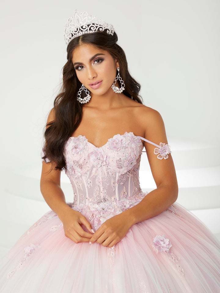 Lace Sheer Corset Quinceanera Dress by Fiesta Gowns 56469