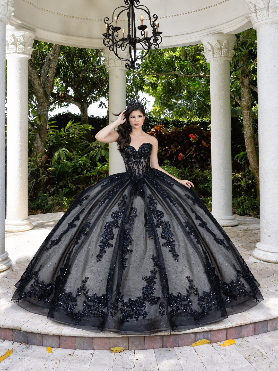 black xv dresses Rachel Allan RQ2189 Long Quinceanera Ruffle Ball Gown The Dress Outlet Step into the spotlight with this dazzling Ball Gown Quinceanera Dress Black Quince Dresses - Long