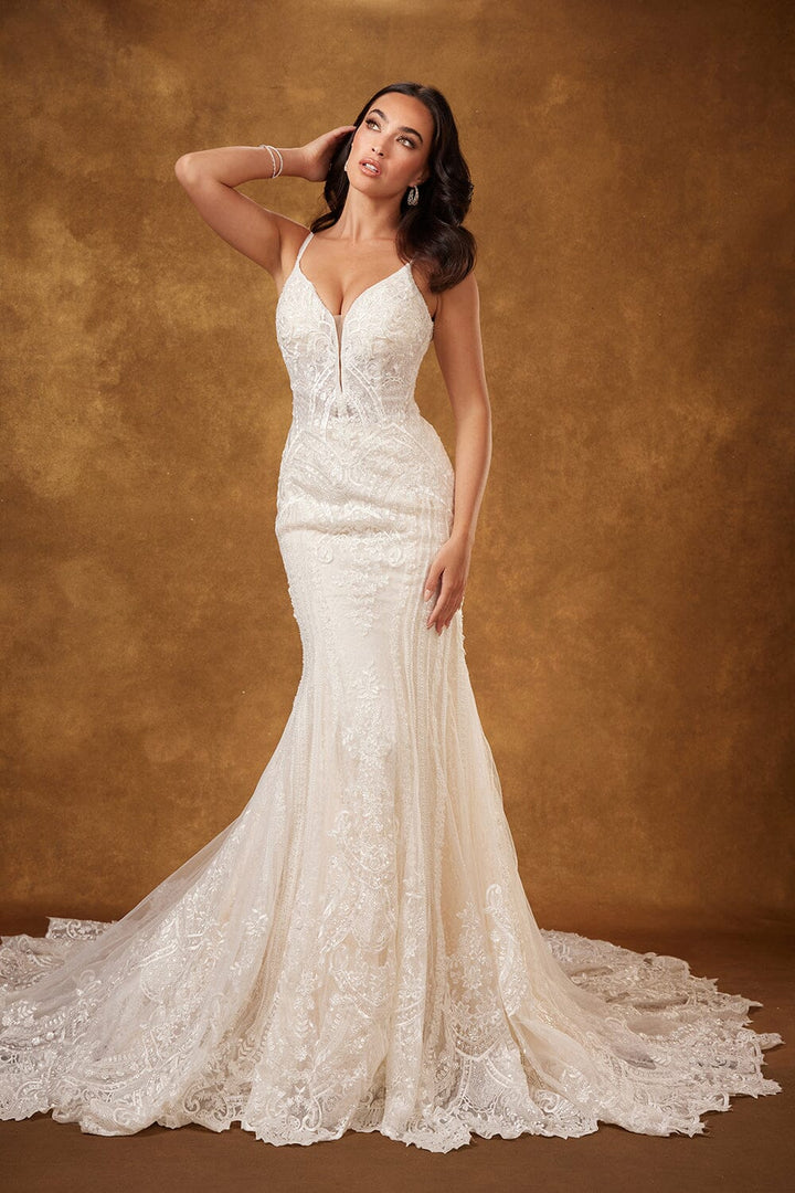 Lace V-Neck Mermaid Bridal Gown by Abby Lane 97128