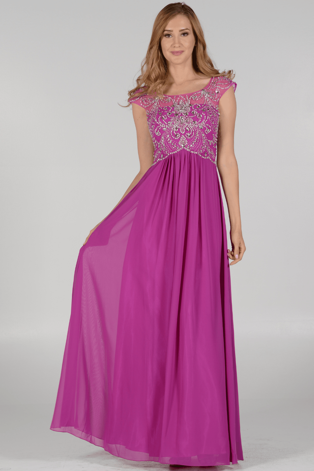 Long A-Line Gown By Poly USA 7122 Orchid / S Long A-Line Gown By Poly USA 7122 Orchid / S
