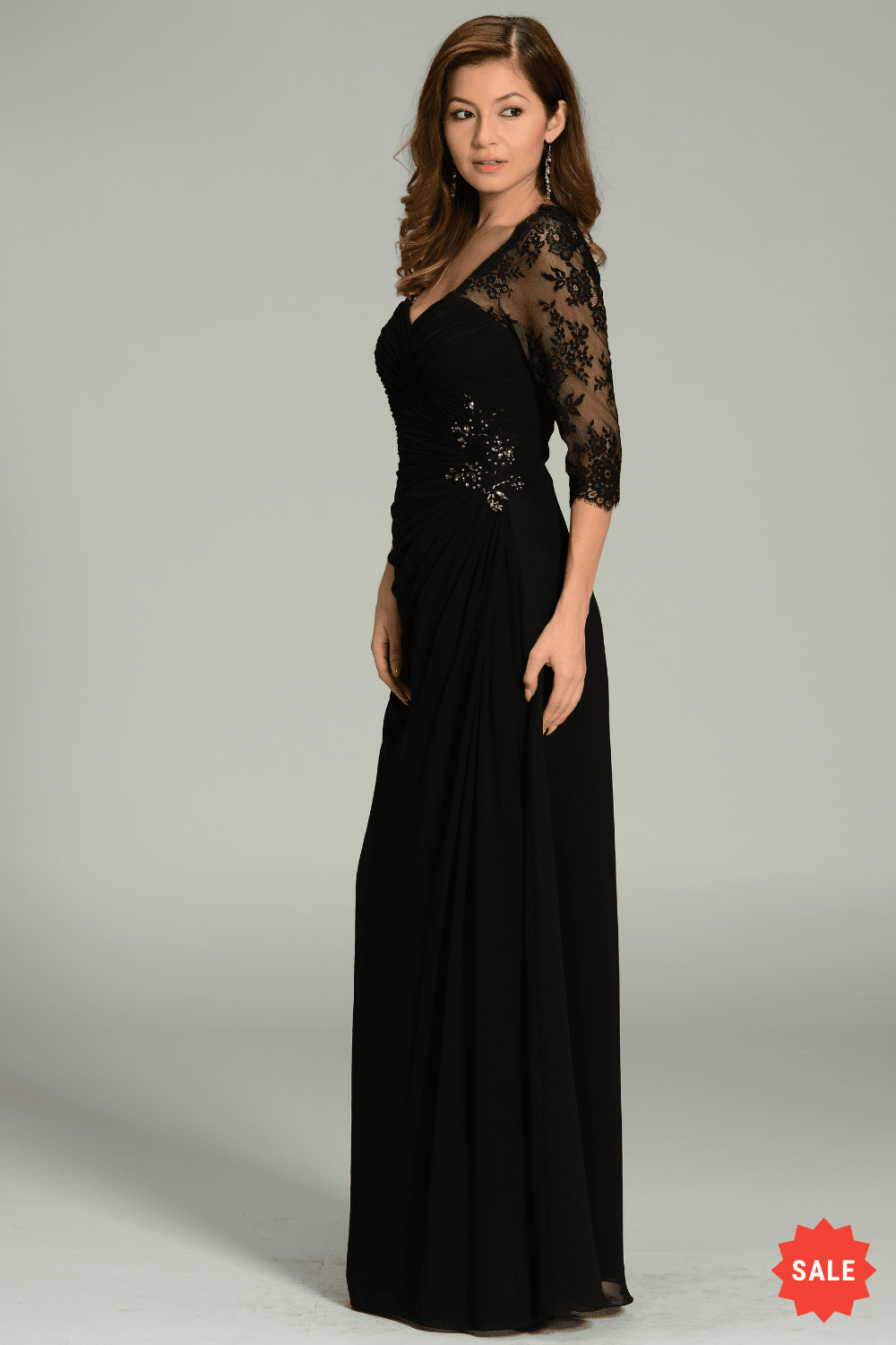Long Cutout Dress By Poly USA 7210 M / Burgundy Long Cutout Dress By Poly USA 7210 M / Burgundy