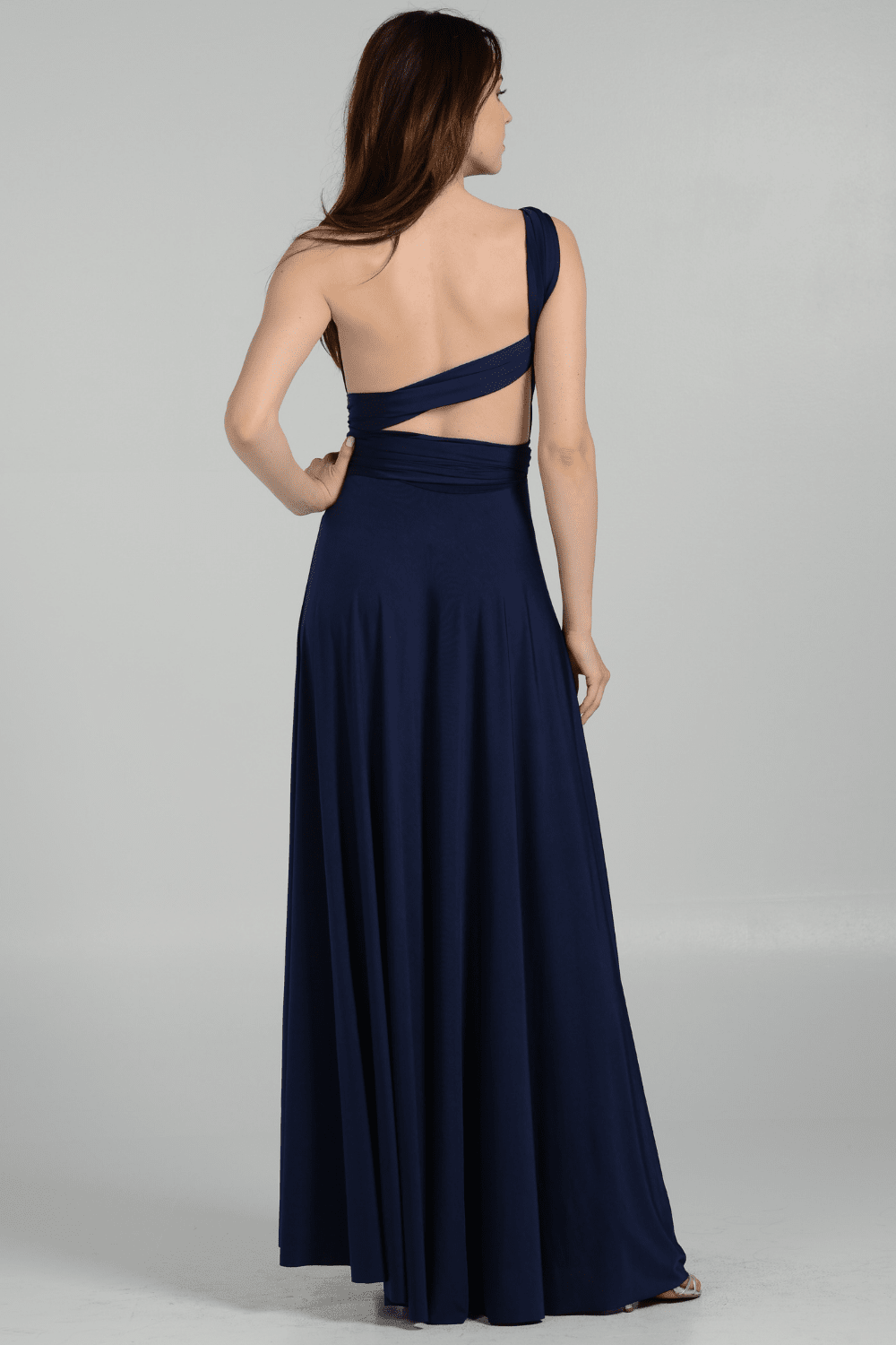 Short Fitted Gown By Poly USA 7022 L / Navy Blue Short Fitted Gown By Poly USA 7022 L / Navy Blue