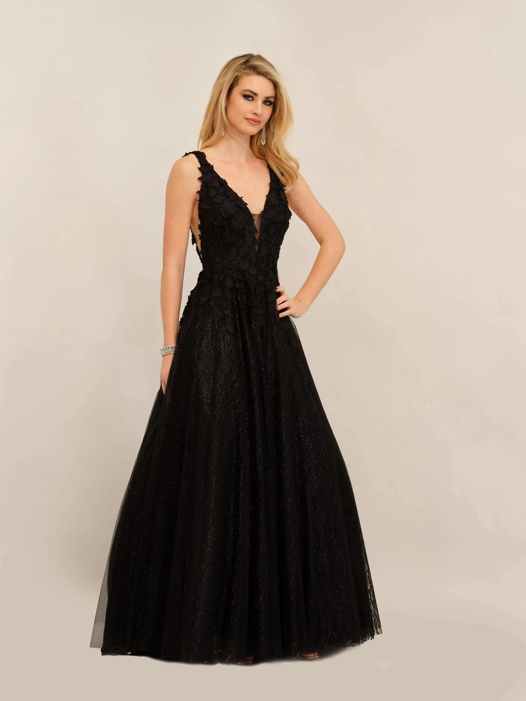 Long Evening Dress by Dave and Johnny 10288 Black / 2