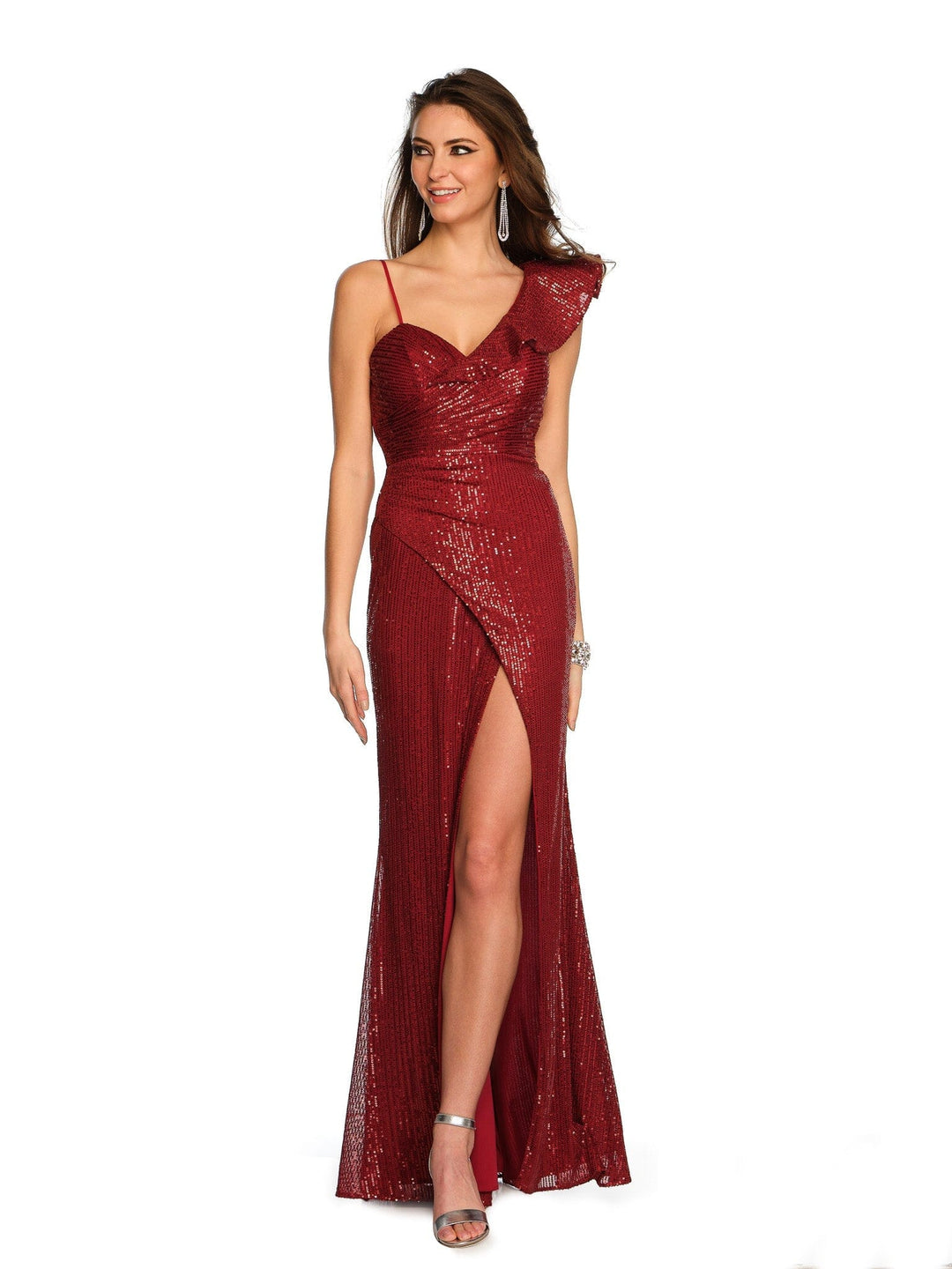 Long Evening Dress by Dave and Johnny 11214 Burgundy / 12