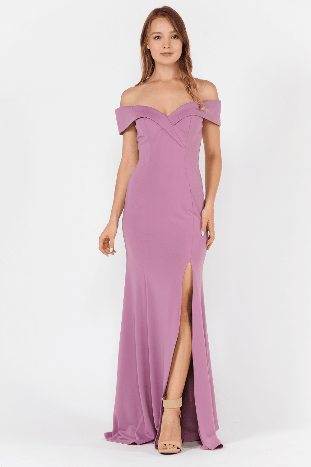 Long Off Shoulder Dress with Front Slit by Poly USA 8258 – ABC Fashion Long Off Shoulder Dress with Front Slit by Poly USA 8258 – ABC Fashion