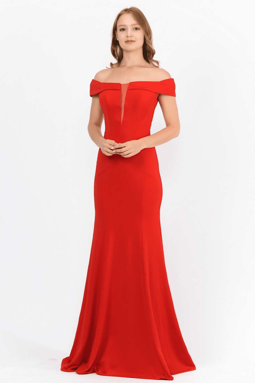 Long Off Shoulder Dress with Illusion Panel by Poly USA 8462 ABC Fashion Long Off Shoulder Dress with Illusion Panel by Poly USA 8462 ABC Fashion
