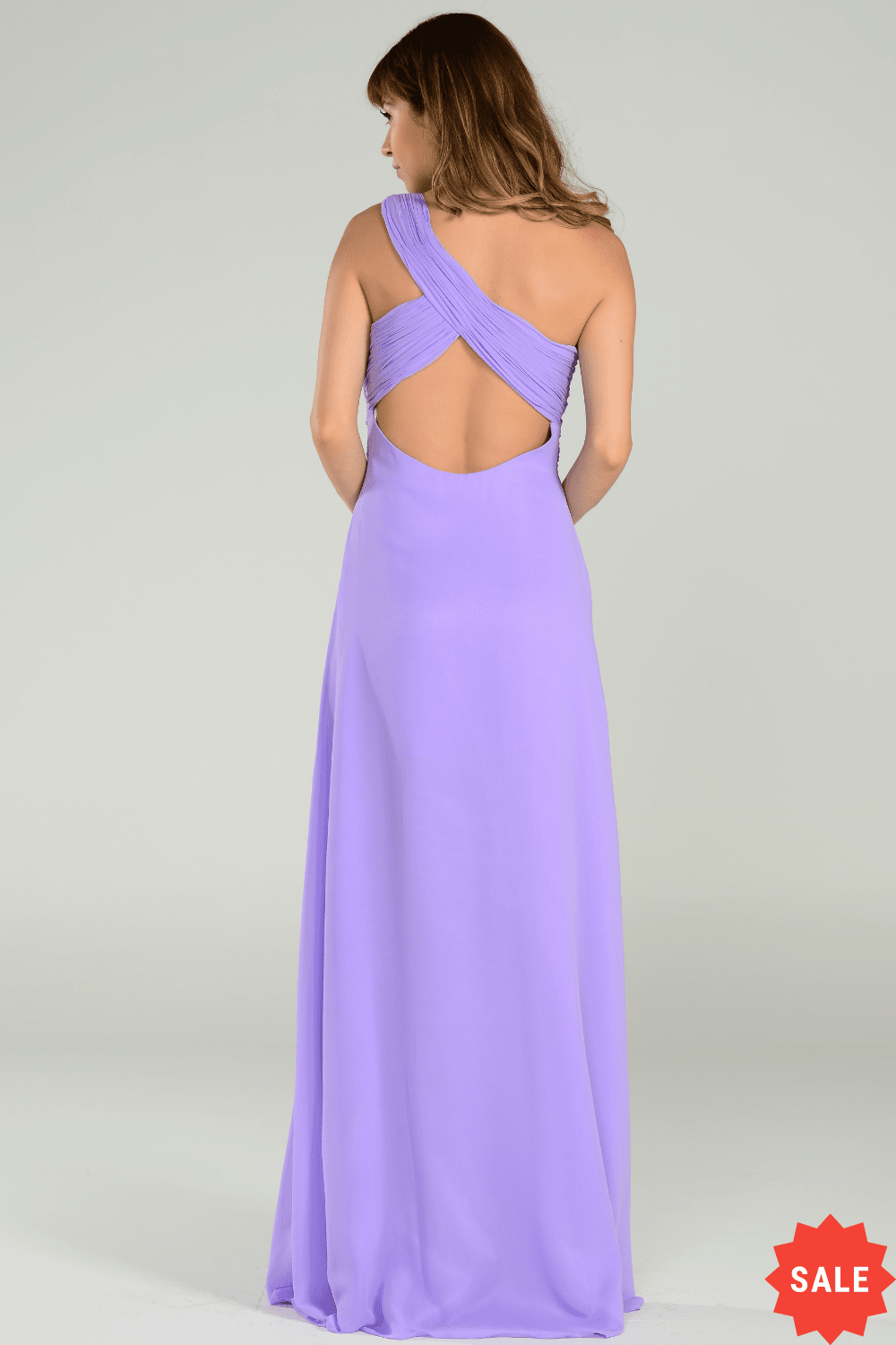 Long One Shoulder Gown By Poly USA 7140 M / Navy Long One Shoulder Gown By Poly USA 7140 M / Navy