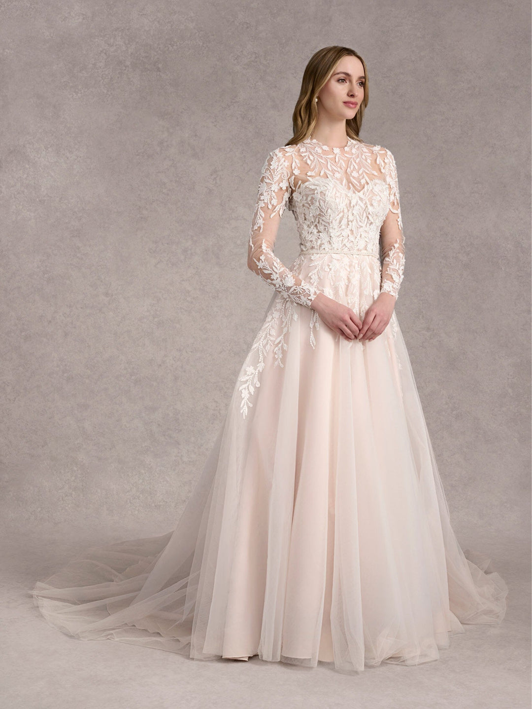 Long Sleeve A-line Bridal Gown by Adrianna Papell 31264