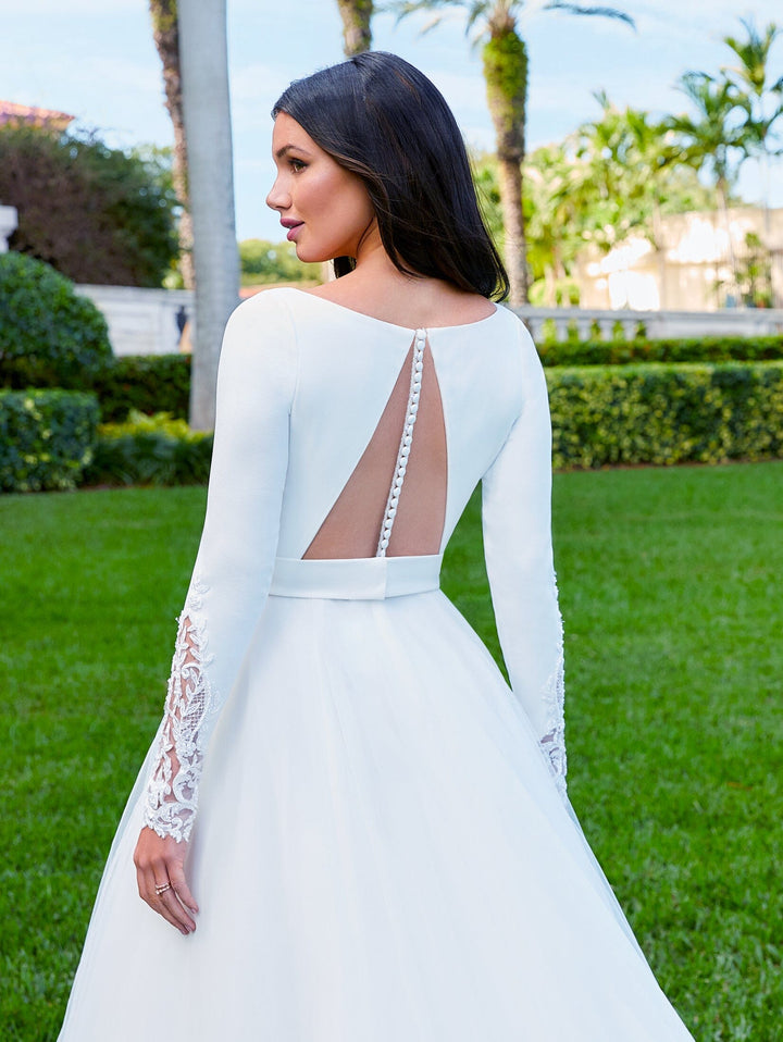 Long Sleeve A-line Wedding Gown by Adrianna Papell 31199