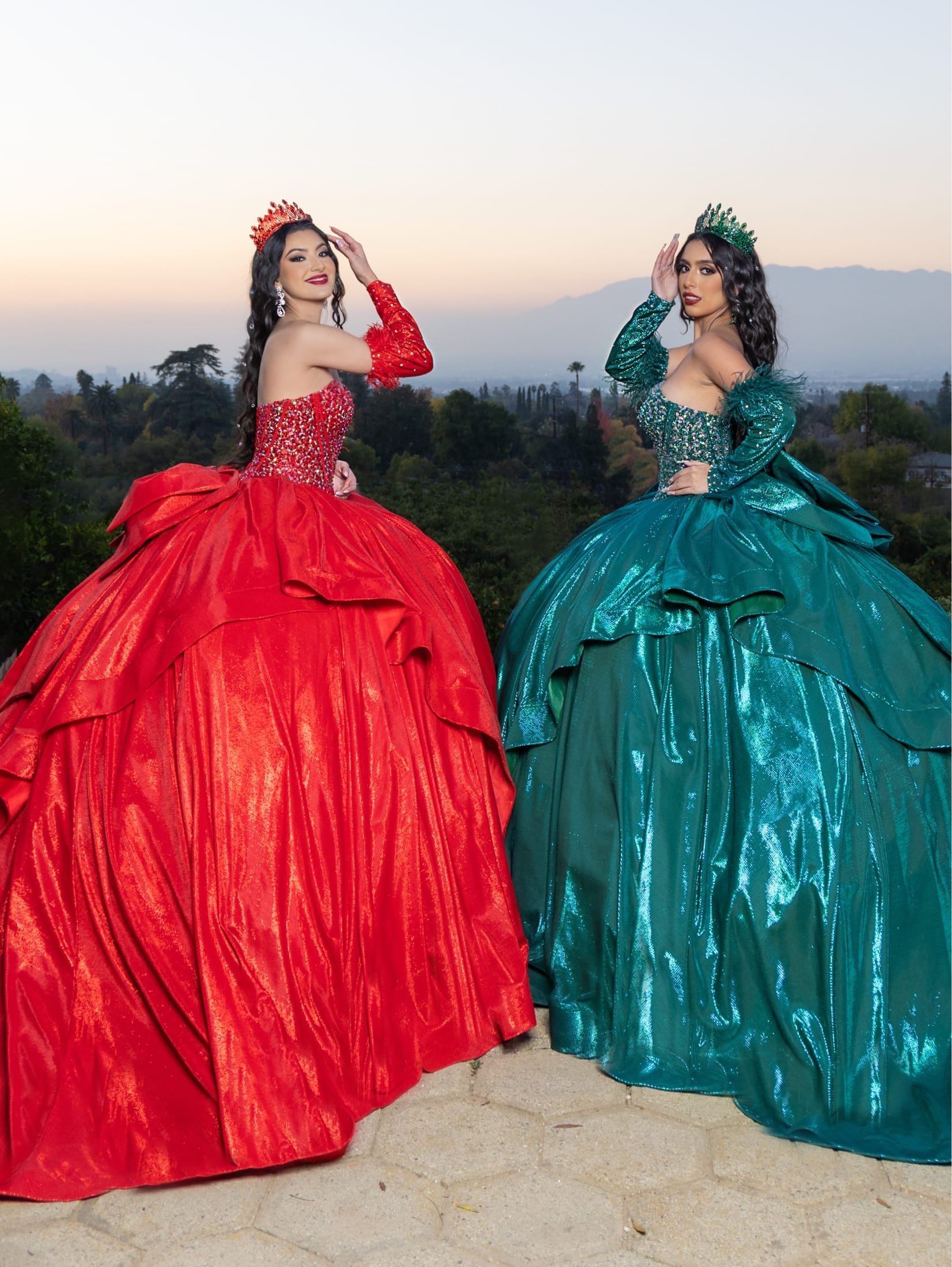 Long Sleeve Feather Ball Gown by LizLuo Quince 26097 – ABC