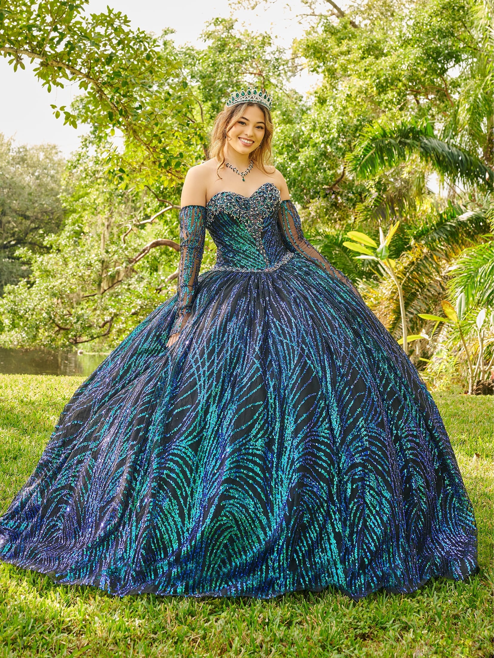 Long Sleeve Quinceanera Dress by LizLuo Fiesta 56511 – ABC Fashion