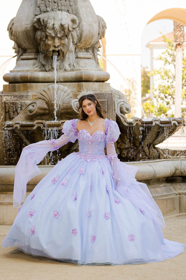 Long Sleeve Strapless Ball Gown by Petite Adele PQ1035