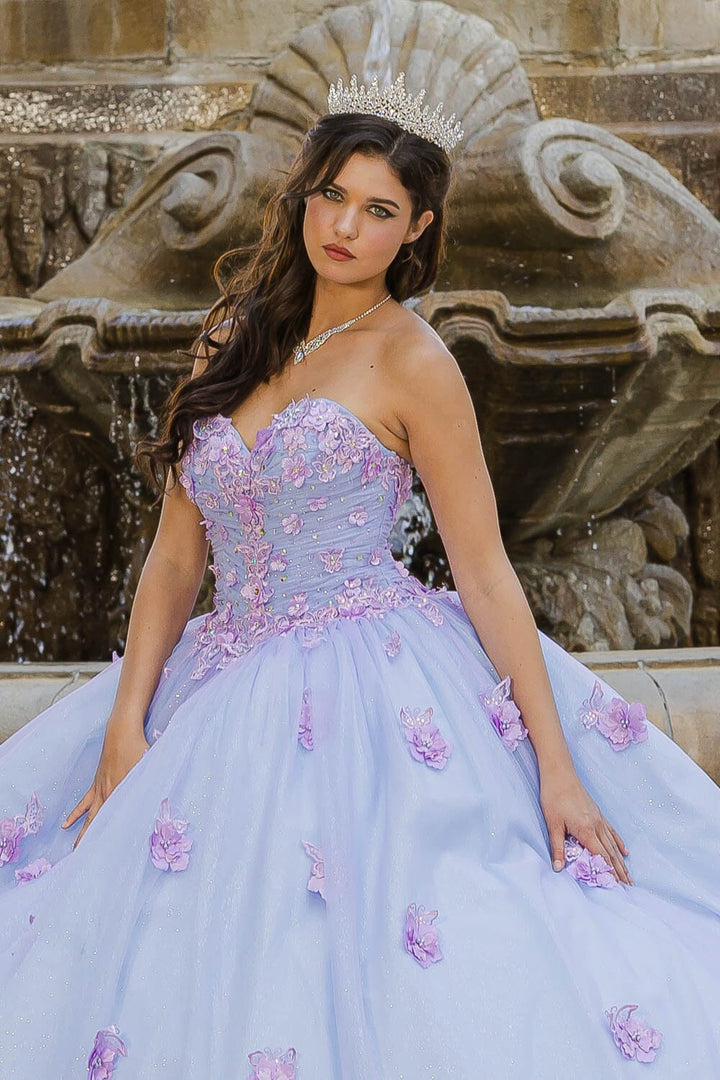 Long Sleeve Strapless Ball Gown by Petite Adele PQ1035