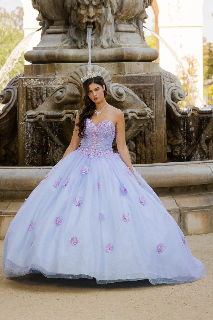 Long Sleeve Strapless Ball Gown by Petite Adele PQ1035