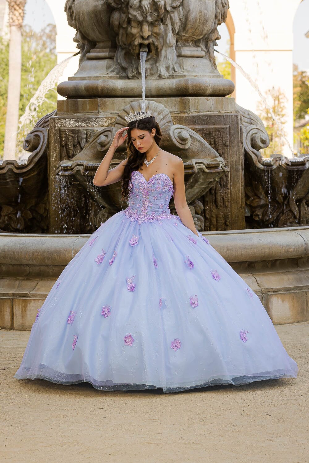 Long Sleeve Strapless Ball Gown by Petite Adele PQ1035