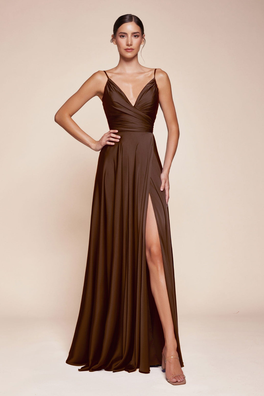Cinderella Divine 7485 Women's Formal Evening & Wedding Guest Dress - Burgundy