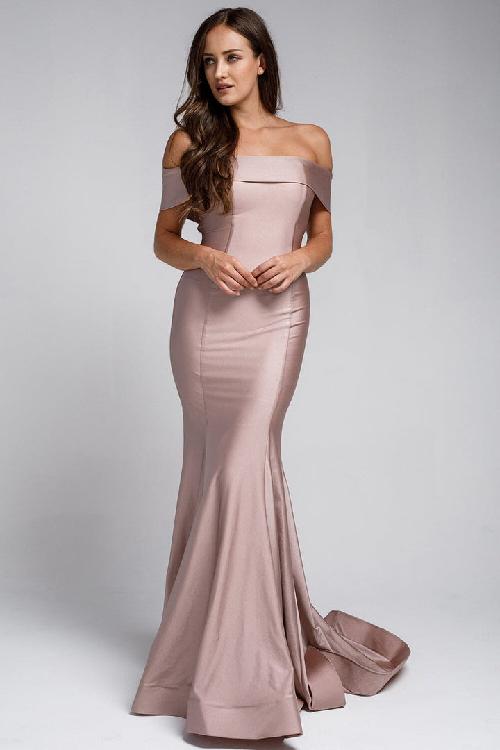 Lycra Off Shoulder Mermaid Dress by Amelia Couture 373