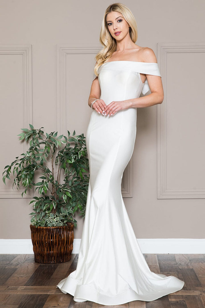 Lycra Off Shoulder Mermaid Dress by Amelia Couture 373