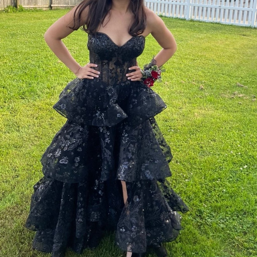 Tulle Strapless A-line Layered Slit Gown by Jovani 38528 ABC Fashion Tulle Strapless A-line Layered Slit Gown by Jovani 38528 ABC Fashion