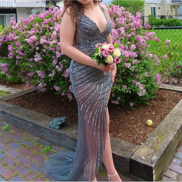 Sequin Fitted Sleeveless Slit Gown by Jovani 63405 – ABC Fashion