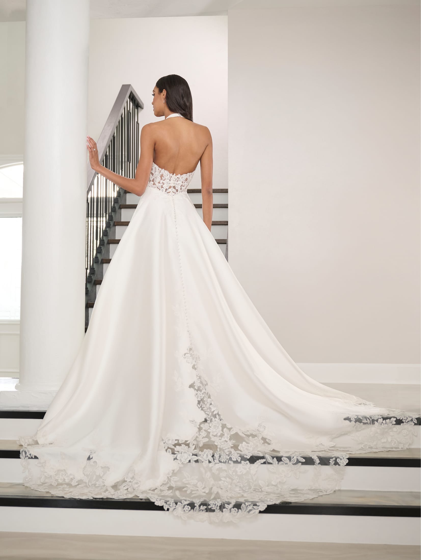 Mikado Lace Halter Bridal Gown by Adrianna Papell 31293