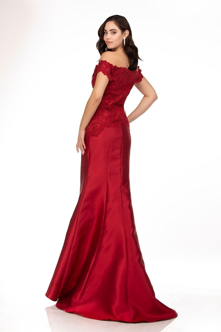 Mikado Off Shoulder Mermaid Dress by Abby Paris 986003W