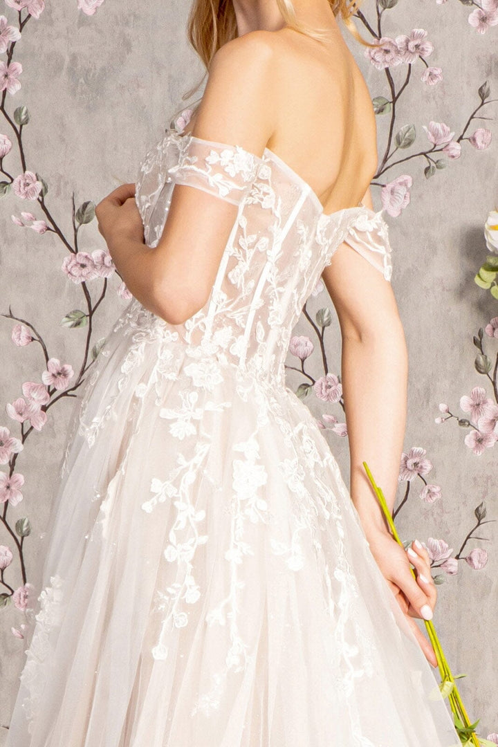 Off Shoulder A-line Slit Bridal Gown by GLS Gloria GL3429