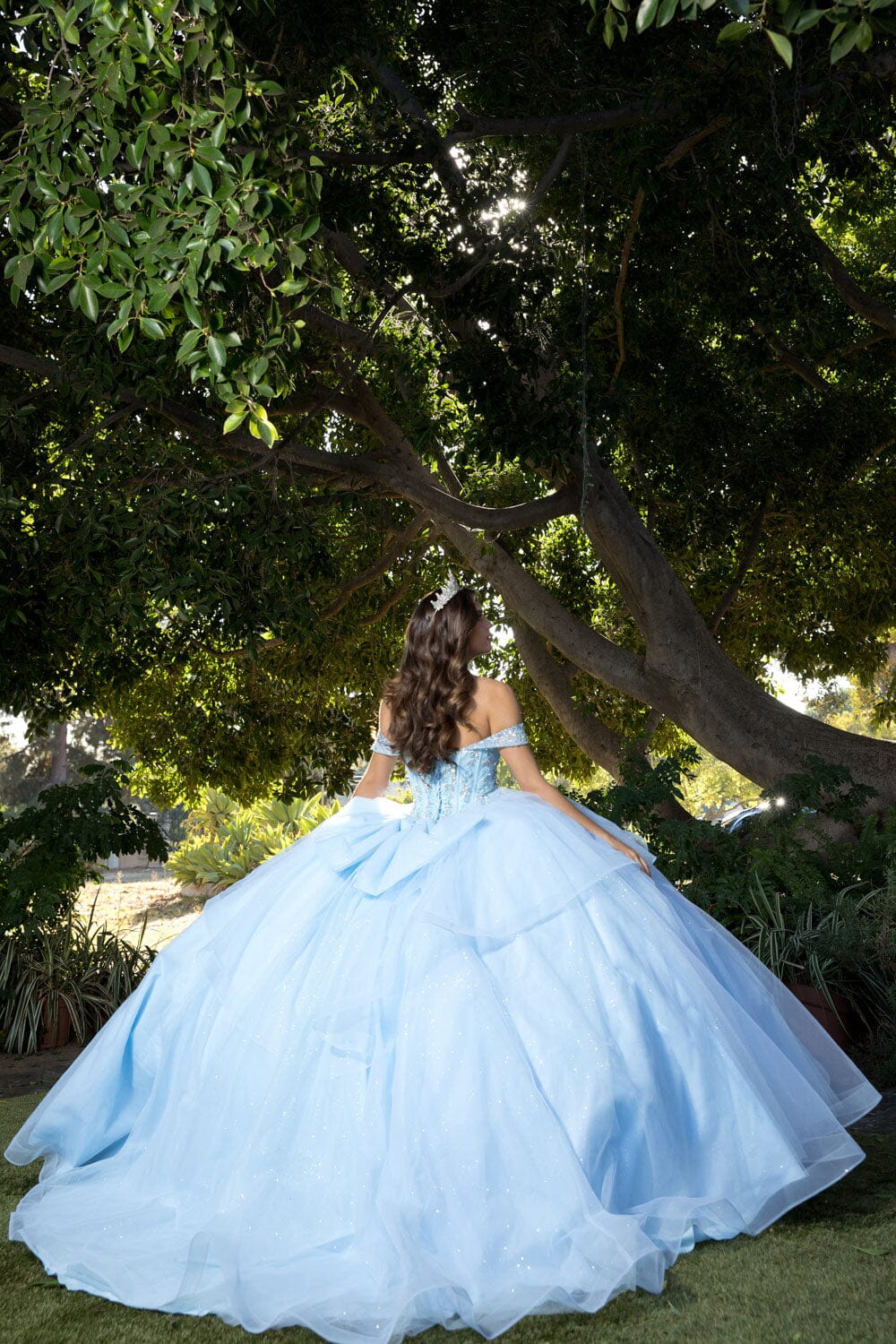 Off Shoulder Bow Ball Gown by Petite Adele PQ1063