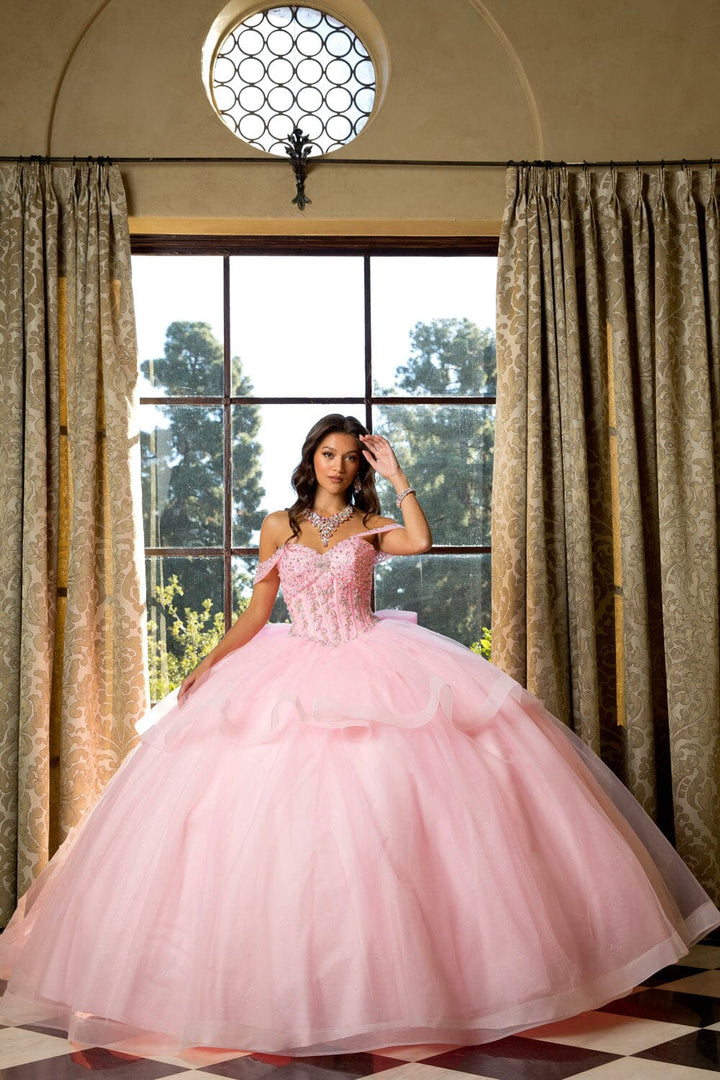 Off Shoulder Bow Ball Gown by Petite Adele PQ1063